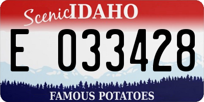ID license plate E033428