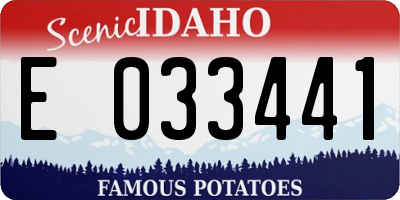 ID license plate E033441