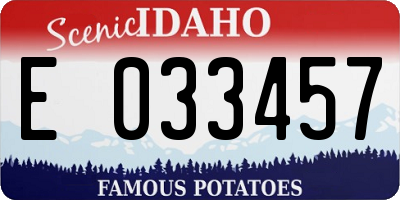 ID license plate E033457