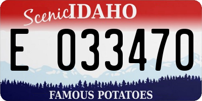 ID license plate E033470