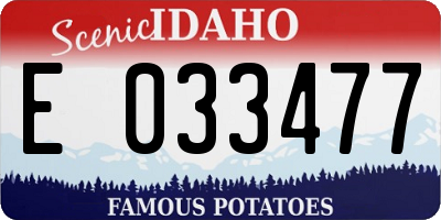 ID license plate E033477