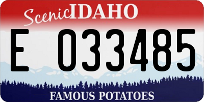ID license plate E033485
