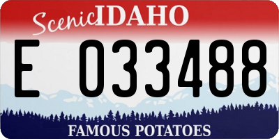 ID license plate E033488