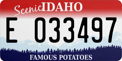 ID license plate E033497