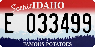 ID license plate E033499