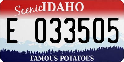 ID license plate E033505