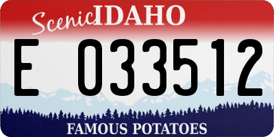 ID license plate E033512