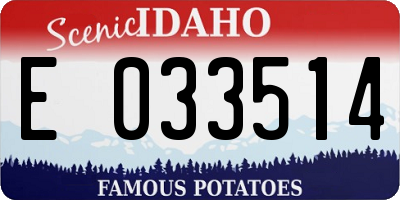 ID license plate E033514