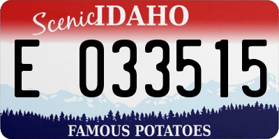 ID license plate E033515