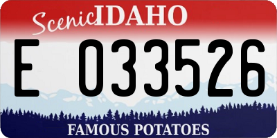 ID license plate E033526