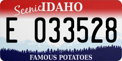 ID license plate E033528