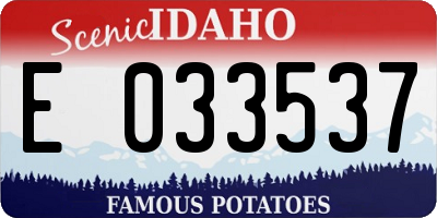 ID license plate E033537