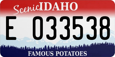 ID license plate E033538