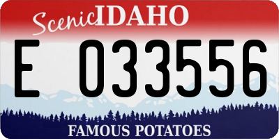 ID license plate E033556