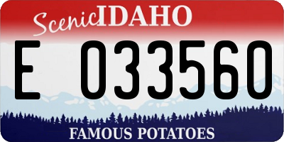 ID license plate E033560