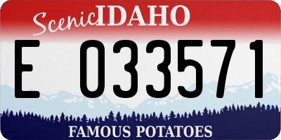 ID license plate E033571