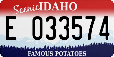 ID license plate E033574