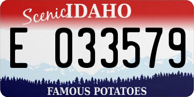 ID license plate E033579