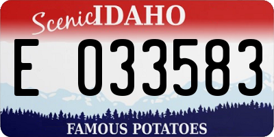 ID license plate E033583