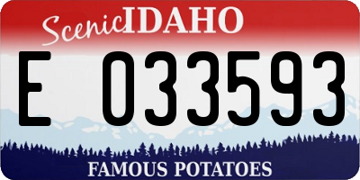 ID license plate E033593