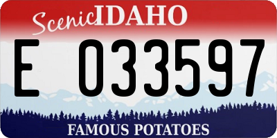 ID license plate E033597