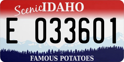 ID license plate E033601