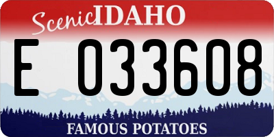 ID license plate E033608