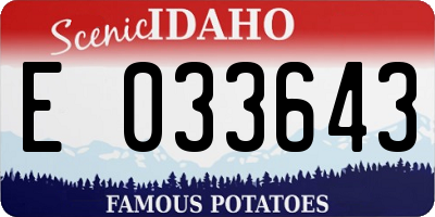 ID license plate E033643
