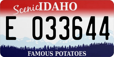 ID license plate E033644