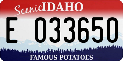 ID license plate E033650