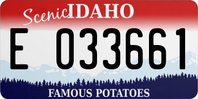 ID license plate E033661