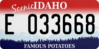 ID license plate E033668