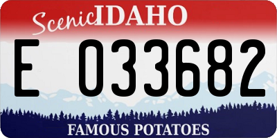 ID license plate E033682