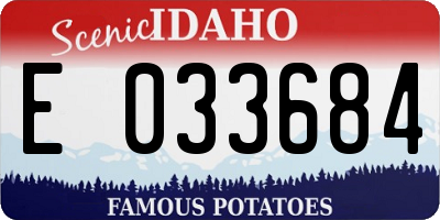 ID license plate E033684