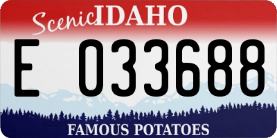 ID license plate E033688