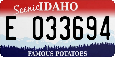 ID license plate E033694