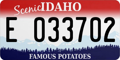 ID license plate E033702