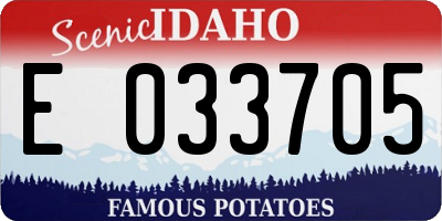 ID license plate E033705