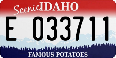 ID license plate E033711