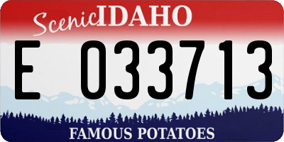 ID license plate E033713
