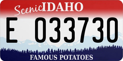 ID license plate E033730