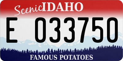 ID license plate E033750