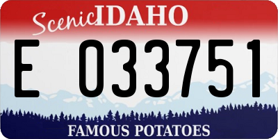 ID license plate E033751