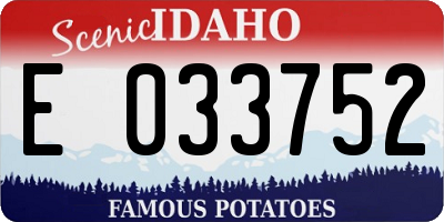 ID license plate E033752