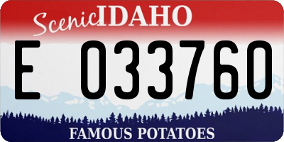 ID license plate E033760