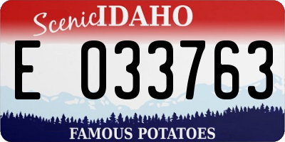 ID license plate E033763