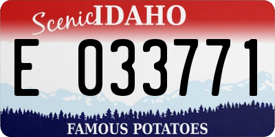ID license plate E033771