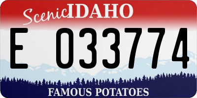 ID license plate E033774