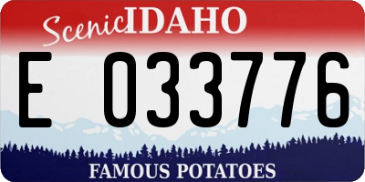 ID license plate E033776
