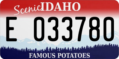 ID license plate E033780